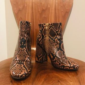 ASOS Reptile Block-Heel Ankle Boot